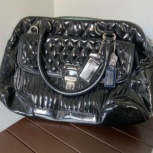 Black patent leather Coach bag